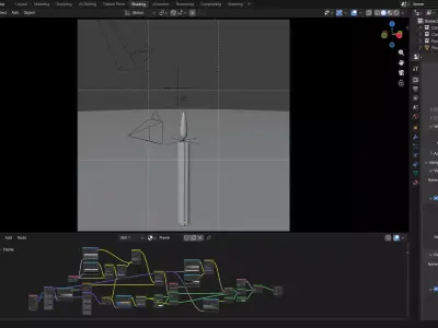Candle with procedural flame 3D model
