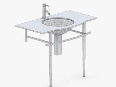 1586 - Sink Low-poly 3D model