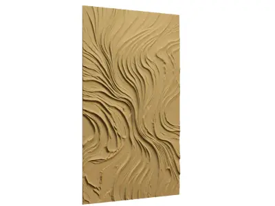 Modern Abstract Waves Wall Decor Set STL Mural CNC 393 3D model