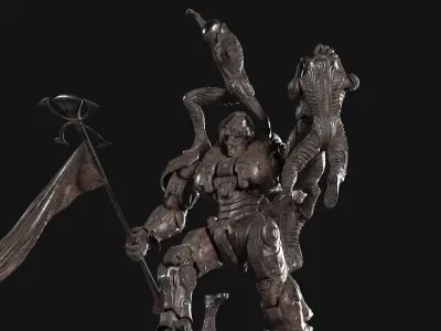 Dystopian War Monument Statue 