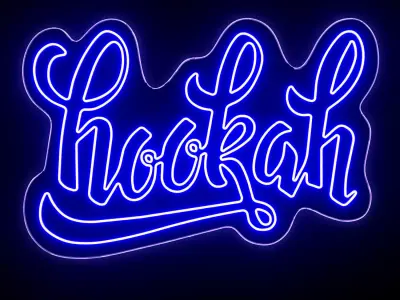 Hookah Neon sign 3D model