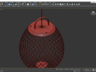 GARDE three rattan pendant lights Low-poly 3D model