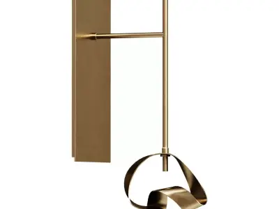 Rodin modern wall lamp in iron cm 20x30x60 3D model