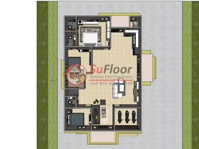 House 18x23m code 480- Sketchup 3D model 3D model 3D model