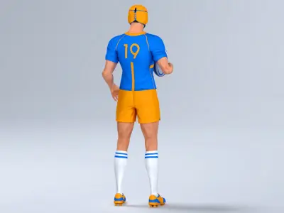  White Rugby Player Animated HQ Standard License 