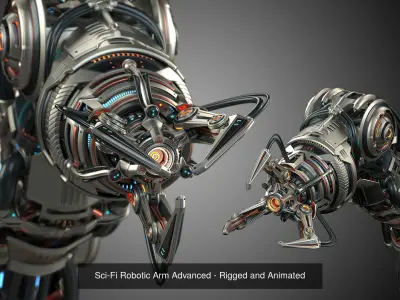 Sci Fi Advanced Robotic Arms Collection 3D Model Pack