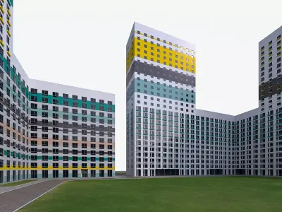 Residential Complex Buildings  Low-poly 3D model