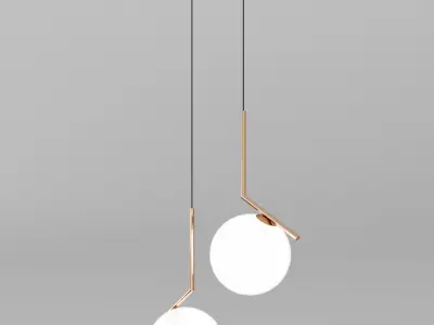 Chandelier pendant light - rose gold 3D model