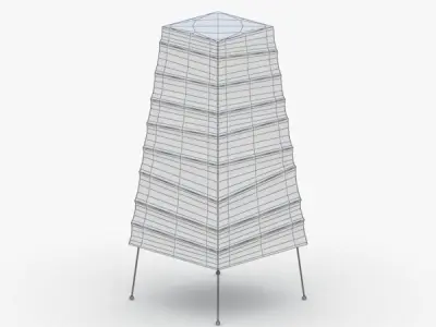 1413 - Paper Lamp Low-poly 3D model