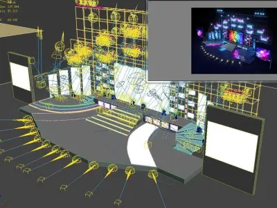 Stage party concert fashion catwalk T station  58 3D model