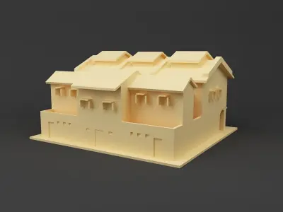 Shop house Singapore 3D print model
