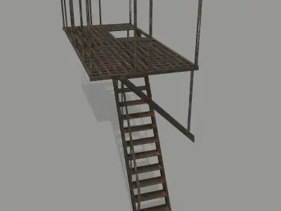 Fire Escape Low-poly 3D model