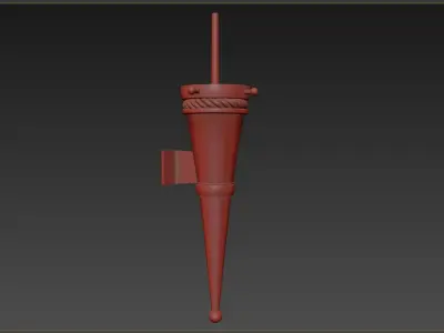 Medieval Torch Low-poly 3D model 6