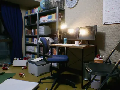 Japanese NEETs Apartment Low-poly 3D model
