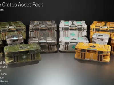 Storage Crate Asset Pack Low-poly 3D model