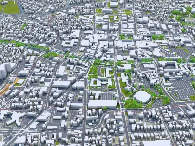 Santa Fe New Mexico USA 50km Low-poly 3D model