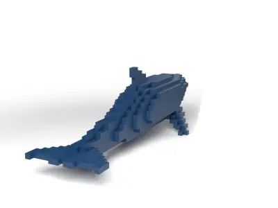 Dolphin Minecraft Voxel Low-poly 3D model