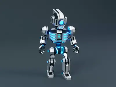 Sci-Fi Robot X-25-2  Low-poly 3D model
