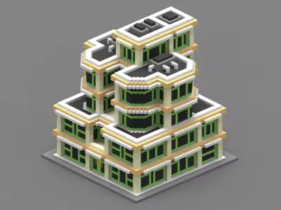 House Voxel - 22 Low-poly 3D model