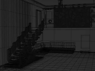 modern living room 3D model 17