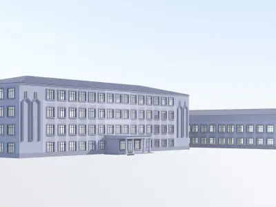 school Low-poly 3D model
