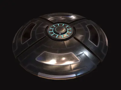 Scifi Floor Set Low-poly 3D model