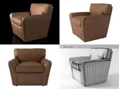 Boston four different chairs 3D model