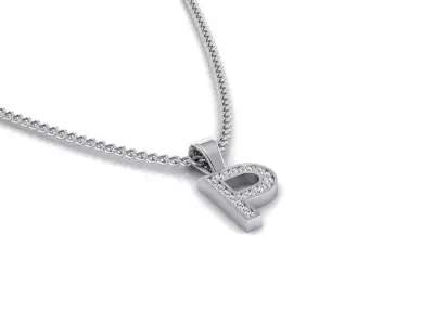 Pendant P with letter 3D print model