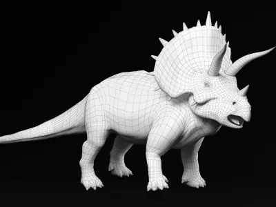 Triceratops dinosaur Low-poly 3D model