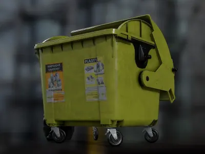 Recycling container B Low-poly 3D model