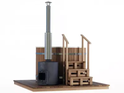 Wood-fired vat 3D model