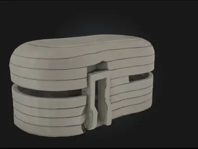 Futuristic Stone Structure Sci-Fi Architecture Model 3D model