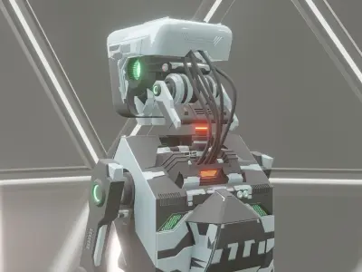 Robot sci fi Low-poly 3D model