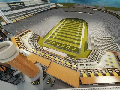 rugby stadium Low-poly 3D model