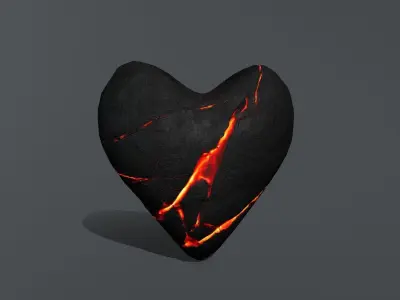 Broken Heart 1 Low-poly 3D model