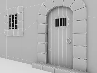 Medieval Castle Door Low-poly 3D model