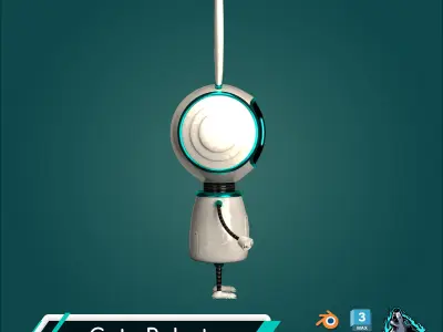 Cute Robot Low-poly 3D model