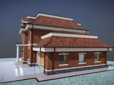 P0039  Residerntial House with Garage  England 3D model