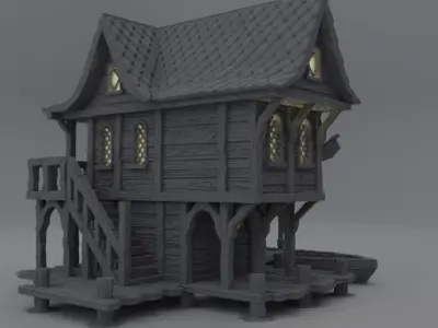 Fisher Sea Lodge Tabletop Terrain 28 mm 3D print model