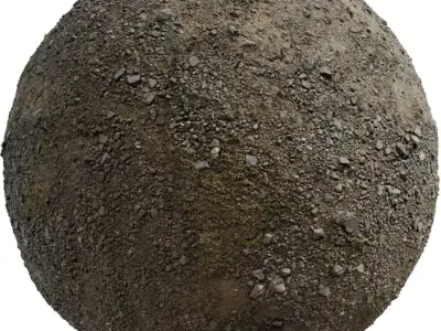 Dry Gravelly Dirt With Grass Patches PBR Texture Texture