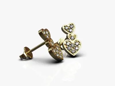 Hearts earrings 3D print model