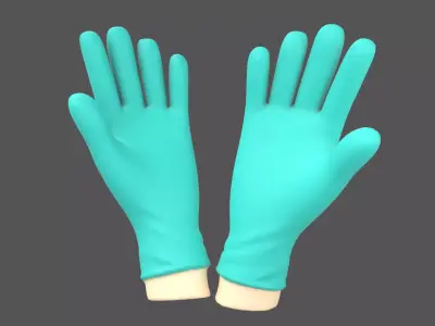 Surgical Gloves Icon v1 004 Low-poly 3D model