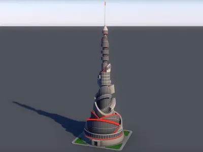 Sci-Fi Skyscraper 3D model purchase