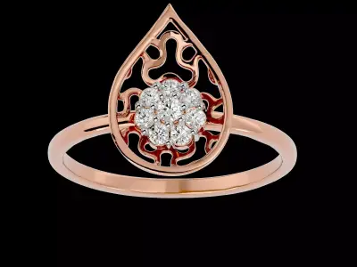 Light Minimalist Diamond Ring Earrings Pendant Set 3D print model