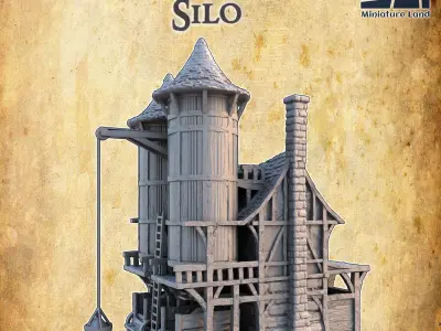 Medieval Grain Silo Tabletop Terrain 28 MM 3D print model