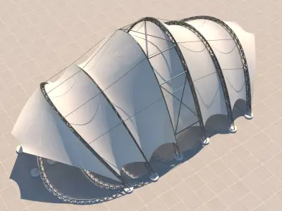 Tensile steel structure 3D model