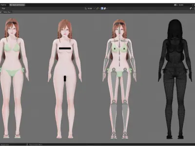 Bikini 0016 - UE5 - Unity - Blender - Animated Low-poly 3D model