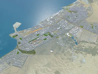 Walvis Bay Namibia 15km AI Low-poly 3D model