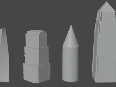 SKYSCRAPERS PACK - LOWPOLY PBR MODEL Low-poly 3D model
