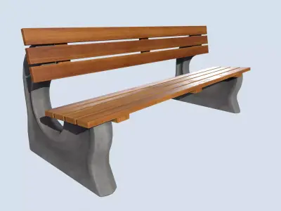 Street bench low poly pbr game ready Low-poly 3D model get